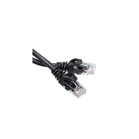Cable Wholesale Cat6 Black Copper Ethernet Patch Cable, Finger Boot, POE Compliant, 3 foot 10X8-22203